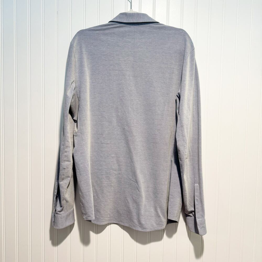 Lululemon Commission Long Sleeve Button Up Qwick Oxford Harbor Blue Mens Large - Picture 5 of 6